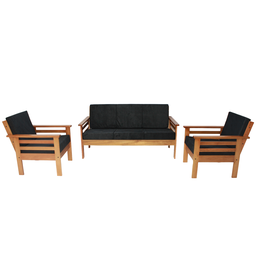 Sofá de Madeira Maciça 3 lugares e 2 Poltronas - 1