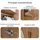 Ver imagem 5 de Guarda-Roupa de Canto Modulado MDF 321cm Safira 4 Portas 3 Gavetas Una Mobília