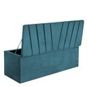 Ver imagem 3 de Calçadeira Baú Recamier Estofada Cama de Casal 140cm Bélgica Suede Azul Turquesa- Mabe Magazine