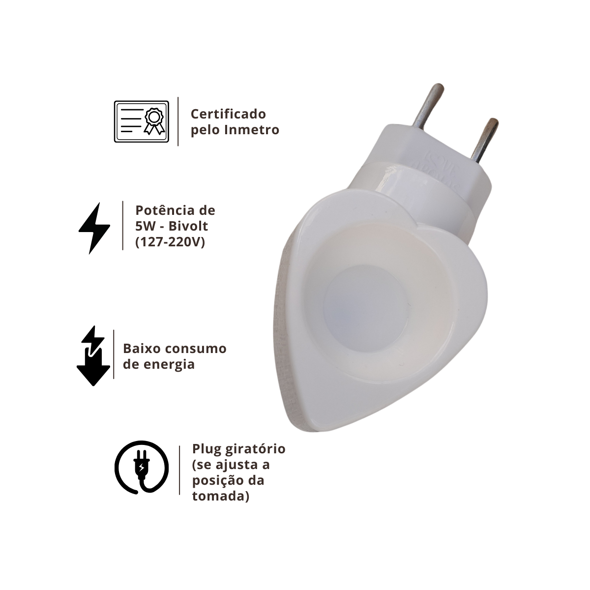 Difusor Elétrico de Ambientes Bivolt 10ml Formato de Coração Cor:branco - 3