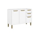 Ver imagem 1 de Balcão de Cozinha Bella C/ 3 Portas e 2 Gavetas S/ Tampo 120cm Branco - Bertolini