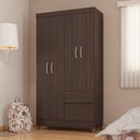 Ver imagem 2 de Guarda Roupa Solteiro Lótus 4 Portas e 2 Gavetas Café Touch - Demóbile