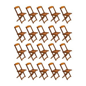 Kit 20 Cadeiras de Madeira Dobravel Mel