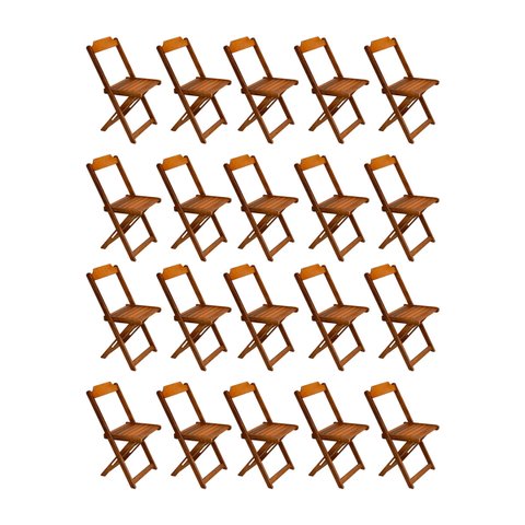 Kit 20 Cadeiras de Madeira Dobravel Mel