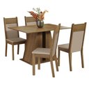 Ver imagem 2 de Conjunto Sala de Jantar Mesa Tampo de Madeira 4 Cadeiras Rustic/bege Angel Madesa