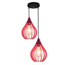 Ver imagem 1 de Luminária Teto Lustre Pendente Balcão Cozinha Sala Duplo Cor:vermelho