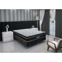 Ver imagem 1 de Cama Box Casal Suede + Colchão Molas Ensacadas Antares Ortobom 138x188x67 Cor:preto