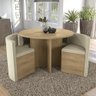 Sala de Jantar Conjunto de Mesa Redonda Nirá 1,08m com 4 cadeiras Kappesberg Jantar ME01 + 4CAD800 - 4