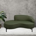 Ver imagem 2 de Sofá Curvo 03 Lugares 180cm Braço Esquerdo Thommy Pés Preto Fosco Linho Verde - Casaepoltrona