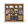 Guarda Roupa Casal Espelhado 2 Portas 6 Gavetas - Sevilha-amêndoa - Made Marcs - 2