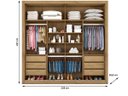 Ver imagem 2 de Guarda Roupa Casal Espelhado 2 Portas 6 Gavetas - Sevilha-amêndoa - Made Marcs