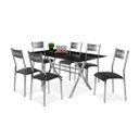 Ver imagem 2 de Conjunto de Mesa Tampo de Vidro e 6 Cadeiras Turim M. Londres Espresso Móveis