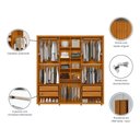 Ver imagem 3 de Guarda Roupa Casal Veronese Ripado 6 Portas Cinamomo com Espelho - Madetec