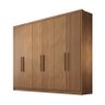 Guarda Roupa Casal 100% MDF 6 Portas 8 Gavetas - Rizon -Cumaru/Ripado 3D - Móveis Novo Horizonte - 1