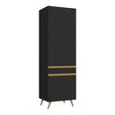 Ver imagem 1 de Paneleiro 2 Portas 62cm Veneza Multimóveis V3739 Preto/Dourado