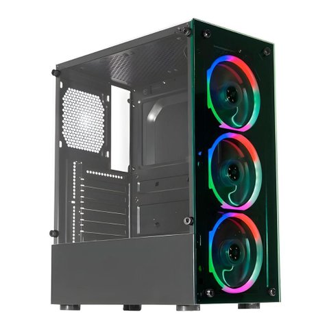 Gabinete Gamer K-mex 10w5 - Vidro Temperado - 3 Coolers Inclusos - Atx - Preto - Cg10w5rh001cb0x