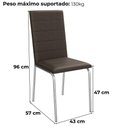 Ver imagem 2 de Kit 2 Cadeiras Cromada Sala Jantar 2c091cr Corino Kappesberg Marrom