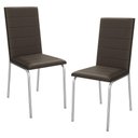 Ver imagem 1 de Kit 2 Cadeiras Cromada Sala Jantar 2c091cr Corino Kappesberg Marrom