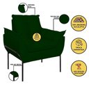 Ver imagem 5 de Poltrona Sofá Luxo Base Metal Preto Recepção Escritório Verde