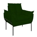Ver imagem 2 de Poltrona Sofá Luxo Base Metal Preto Recepção Escritório Verde