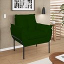 Ver imagem 1 de Poltrona Sofá Luxo Base Metal Preto Recepção Escritório Verde
