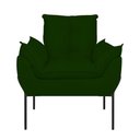 Ver imagem 3 de Poltrona Sofá Luxo Base Metal Preto Recepção Escritório Verde