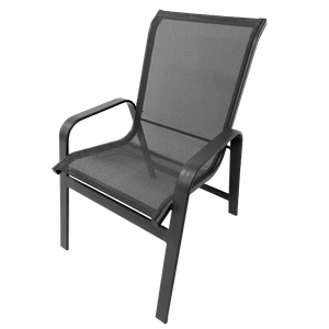 Poltrona Lótus de Tela Sling e Alumínio cor preta