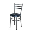 Ver imagem 5 de 6 Cadeiras Epoxi Preta Craqueada para Cozinha Assento Floral Cor:floral Preto