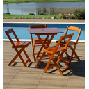 Ver imagem 2 de Jogo de Mesa 70x70 C/4 Cadeiras com Furo para Ombrelone Mel - Móveis Britz