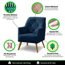 Ver imagem 6 de Poltrona Decorativa Bordada Magali Veludo Azul Marinho Lansofbr