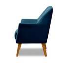 Ver imagem 2 de Poltrona Decorativa Bordada Magali Veludo Azul Marinho Lansofbr