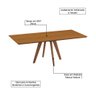 Mesa de Jantar Maisa Tampo Laminado Jequitibá e Pés em Madeira Maciça Natural 1,57m - 2