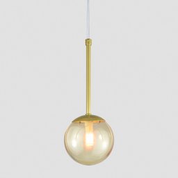 Pendente Globo Esfera de Vidro 12cm - Ouro - Vidro Âmbar - 2527-14-am - 2