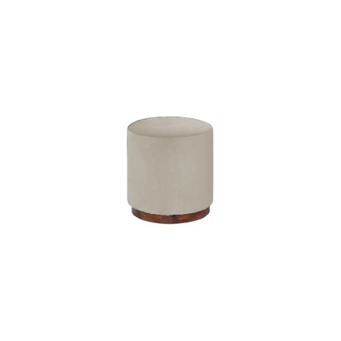 Puff Decorativo Redondo Itália - Tecido Creme