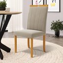 Ver imagem 7 de Kit com 6 Cadeiras Aurora Madeira Maciça Estofadas para Mesa de Jantar Veludo Bege 102