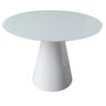 Mesa Cone 110cm Laqueada e Vidro 4mm Branco - 1