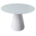 Ver imagem 1 de Mesa Cone 110cm Laqueada e Vidro 4mm Branco