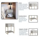 Ver imagem 5 de Mesa de Cabeceira Industrial 1 Gaveta P1026