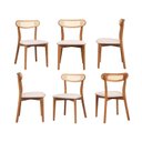 Ver imagem 1 de Kit 6 Cadeiras Madeira Maciça Teladas Ceci CabeCasa MadeiraOriginals Marrom/Off White/Telado