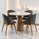 Ver imagem 2 de Kit 04 Cadeiras de Jantar e Estar Living Estofada Mia L02 Linho Cinza Escuro - Lyam Decor
