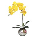 Ver imagem 1 de Arranjo No Vaso Prata Flores Artificial Orquideas Amarelo