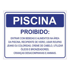 Sinalização Piscinas Normas De Segurança 20x15cm TaColado 03 Unidades