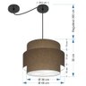 Lustre Sala de Jantar com Desvio Vivare Md-4397 Cúpula em Tecido 40cm - 2