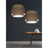 Lustre Sala de Jantar com Desvio Vivare Md-4397 Cúpula em Tecido 40cm - 3