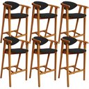 Ver imagem 1 de Kit 06 Banquetas Alta Para Cozinha Bancada Bar Sala de Jantar Fixa Cecília L02 Suede Preto - Lyam De