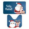 Jogo de Tapete para Banheiro Natalino Noel e Rena Cute Capa de Almofada - 1