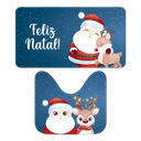 Ver imagem 1 de Jogo de Tapete para Banheiro Natalino Noel e Rena Cute Capa de Almofada