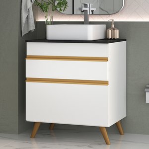 Gabinete Banheiro 1 Porta e 1 Gav Retrô 70cm Multimóveis Mp5024 Branco