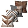 Kit 4 Almofadas Decorativas Marrom Leaf 35x35cm - 1