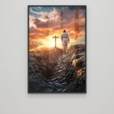 Ver imagem 3 de Quadro Decorativo Jesus e a Cruz Sala Quarto Casa Escritório